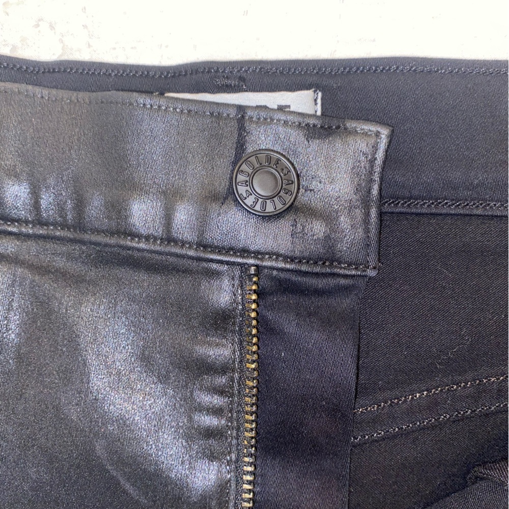 Agolde Black Waxed Denim Mini Skirt - Picture 3 of 9